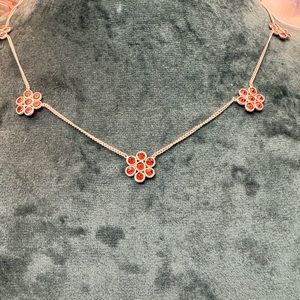 Fire Garnet and 925 Sterling silver necklace.